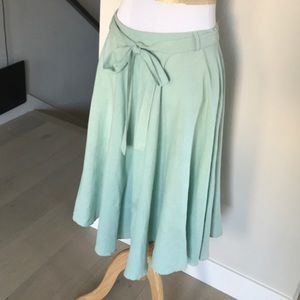Mango Green Linen Flowing Skirt